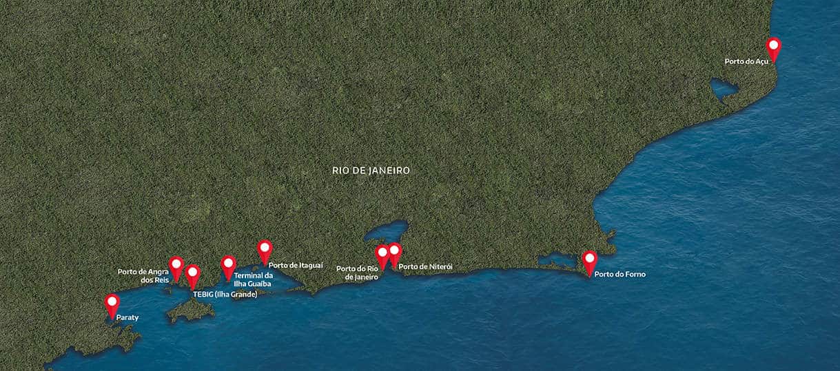 Mapa da Zona de Praticagem 15, no Rio de Janeiro
